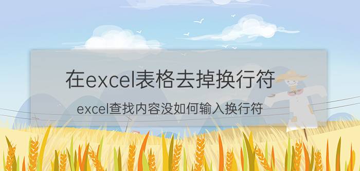 在excel表格去掉换行符 excel查找内容没如何输入换行符？